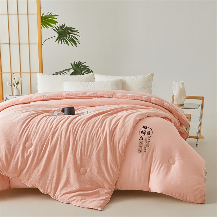 91家纺网 家纺一手货源 找家纺 创优家纺 2025新款原棉子母被双胎被春秋被冬被被子被芯二合一拉链款 原棉-粉玉