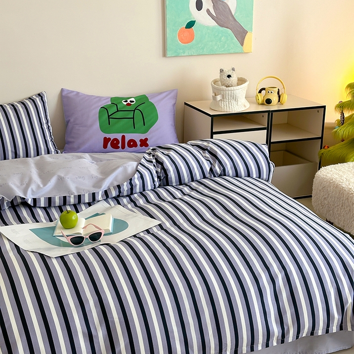 91家纺网 家纺一手货源 找家纺 2024新款40支13372全棉数码大版趣味系列四件套 休闲假日