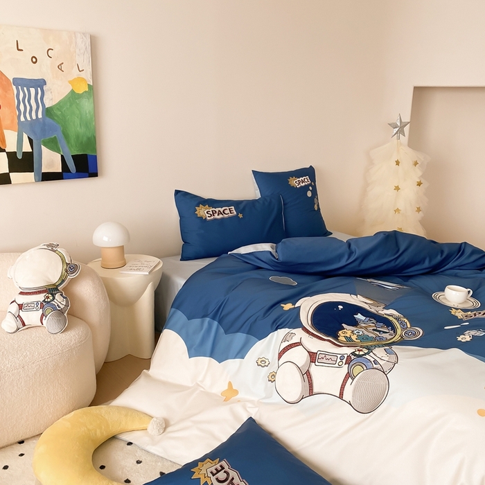 91家纺网 家纺一手货源 找家纺 （总）星野 2024新款双股澳棉四件套-太空旅客