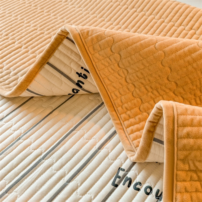 91家纺网 家纺一手货源 找家纺 2024新款全棉卡通印花宝宝绒双拼床盖床垫 宠物狗