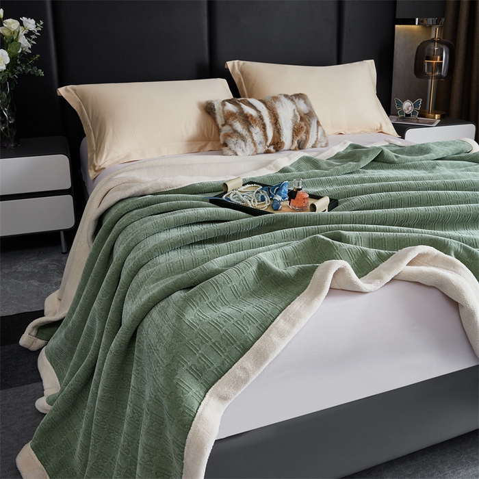 91家纺网 家纺一手货源 找家纺 2024新款雪妮尔四季毛毯毯子家用毛毛毯毯子 浅绿