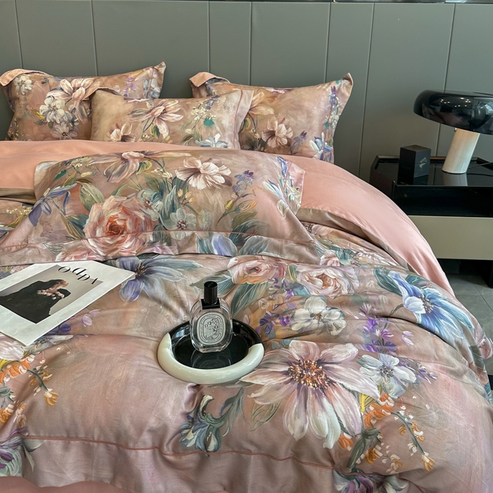 91家纺网 家纺一手货源 找家纺 舒慕 2025新款阳绒天丝棉磨毛数码印花缇芙绒四件套 如梦