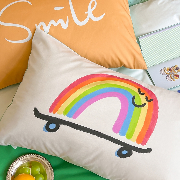 91家纺网 家纺一手货源 找家纺 2024新款40S设计师款全棉大版趣味印花系列四件套 趣味时光