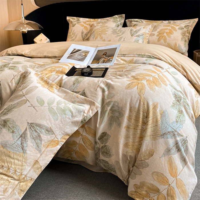 91家纺网 家纺一手货源 找家纺 2024新保暖-秋冬加厚全棉磨毛活性印花系列四件套（礼盒包装） 春派