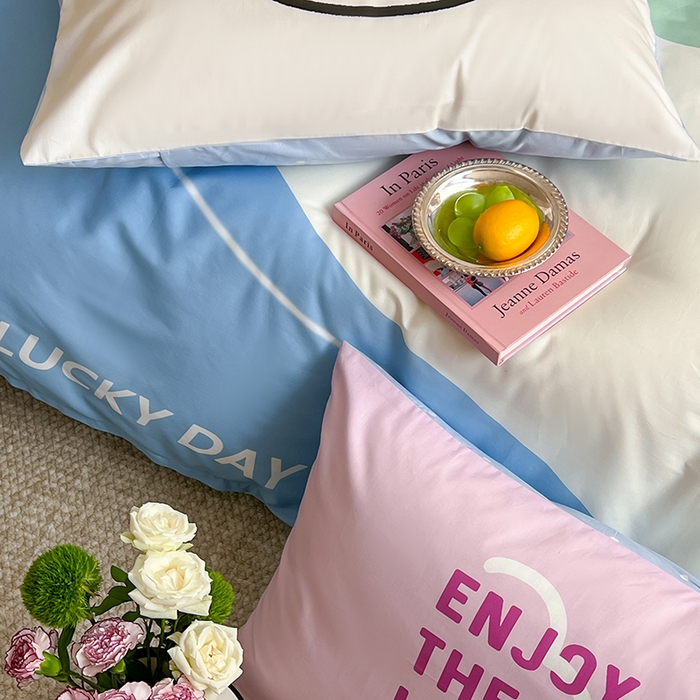 91家纺网 家纺一手货源 找家纺 2024新款40S设计师款全棉大版趣味印花系列四件套 美妙