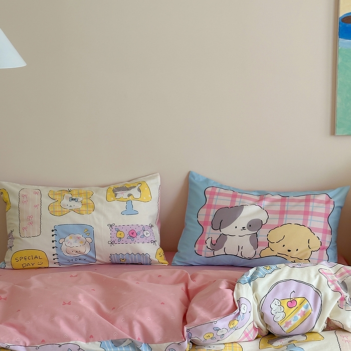 91家纺网 家纺一手货源 找家纺 2024新款40支13372全棉数码大版趣味系列四件套 绘画本