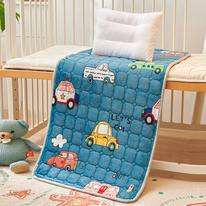 91家纺网 家纺一手货源 找家纺 富馨莱 2024新款牛奶绒幼儿园床垫加厚5D透气 滴滴汽车