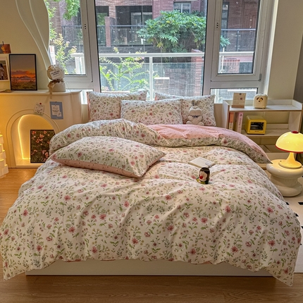 91家纺网 家纺一手货源 找家纺 总推 金牛座 2025新款全棉13372印花小清新四件套