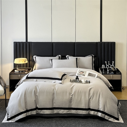 91家纺网 家纺一手货源 找家纺 （总）博纳家纺 2024新款天丝棉提花银萃四件套系列