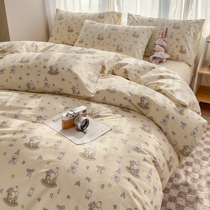 91家纺网 家纺一手货源 找家纺 （总）耀悦家纺 2025新款a类13372小清新ins博主风纯棉四件套