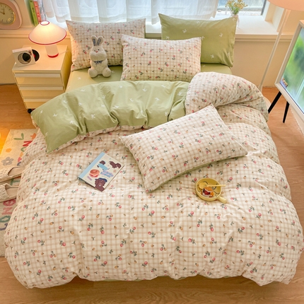 91家纺网 家纺一手货源 找家纺 总推 金牛座 2025新款全棉13372印花小清新四件套