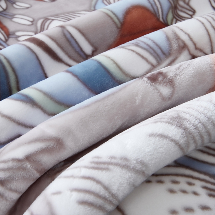 91家纺网 家纺一手货源 找家纺 凯轩毛毛毯毯子网销专供 2024新款新中式大版印花双层云毛毯毯子 梦影