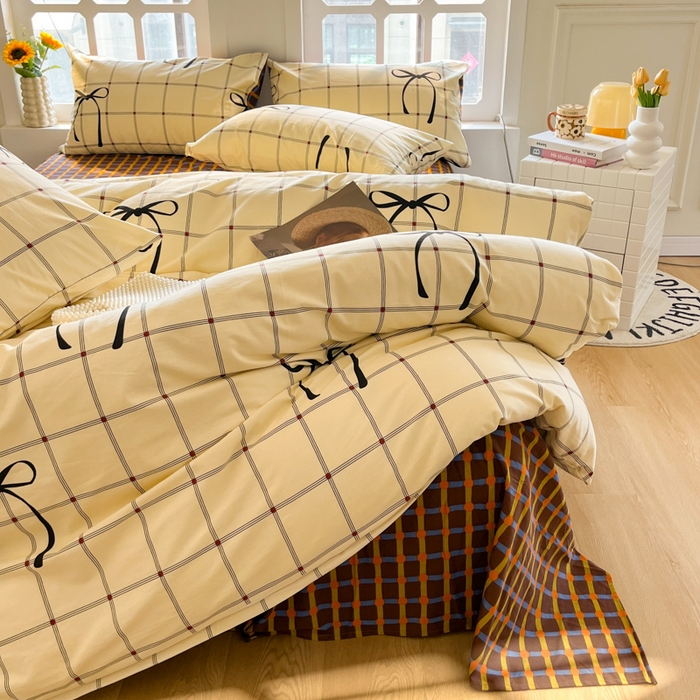 91家纺网 家纺一手货源 找家纺 千朵 2024新款全棉磨毛四件套 轻悦