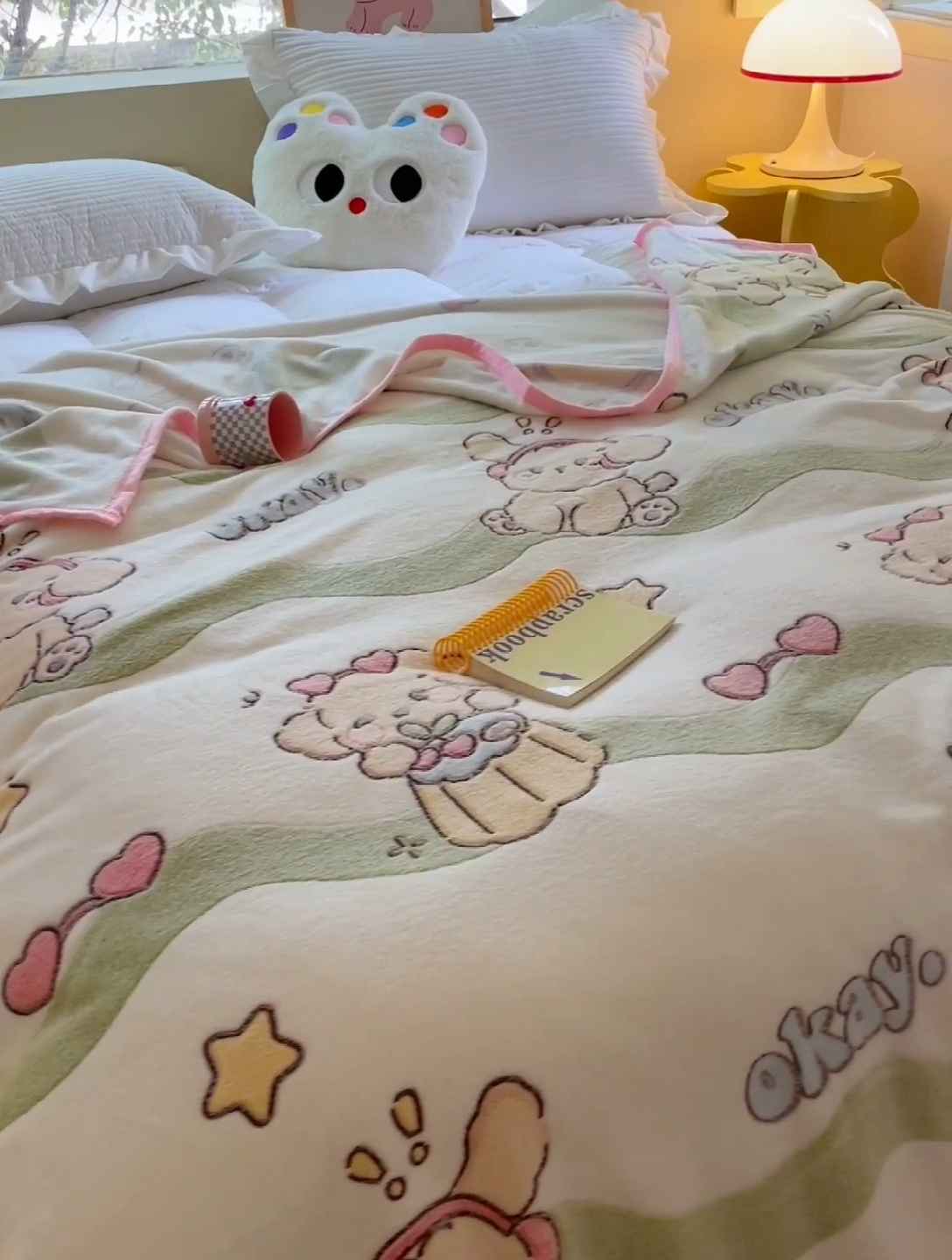 91家纺网 家纺一手货源 找家纺 慕尚家纺 2025新款高克重加厚雪花绒毛毯毯子 爱心狗