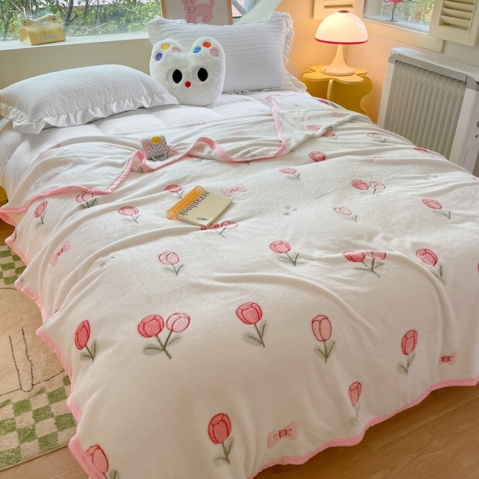 91家纺网 家纺一手货源 找家纺 慕尚家纺 2025新款高克重加厚雪花绒毛毯毯子 玫瑰之恋