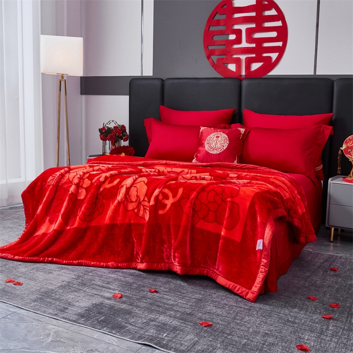 91家纺网 家纺一手货源 找家纺 凯轩毛毛毯毯子网销专供 2024新款A类双层云毛毯毯子 花印象