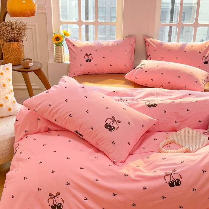 91家纺网 家纺一手货源 找家纺 千朵 2024新款全棉磨毛四件套 小甜心