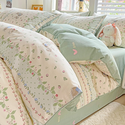 （总）麦伦家居 2024全棉斜纹13372小清新碎花卡通系列四件套