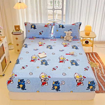 91家纺网 家纺一手货源 找家纺 （总）名兮 2024新款经典奥特曼-三丽鸥高克重牛奶绒床笠