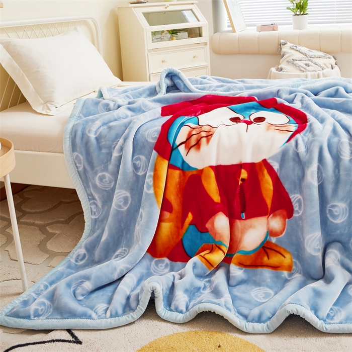 91家纺网 家纺一手货源 找家纺 凯轩毛毛毯毯子网销专供 2024新款双层学生云毛毯毯子 小红帽