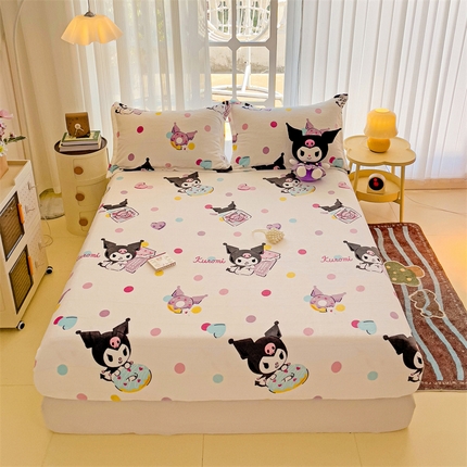 91家纺网 家纺一手货源 找家纺 名兮 2024新款经典奥特曼-三丽鸥高克重牛奶绒床笠 多彩库洛米