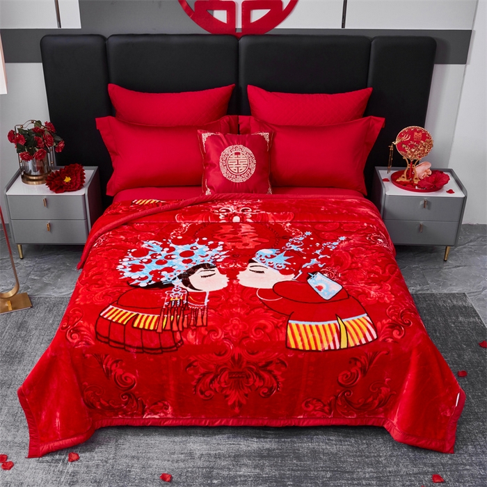 91家纺网 家纺一手货源 找家纺 凯轩毛毛毯毯子网销专供 2024新款A类双层云毛毯毯子 与子偕老