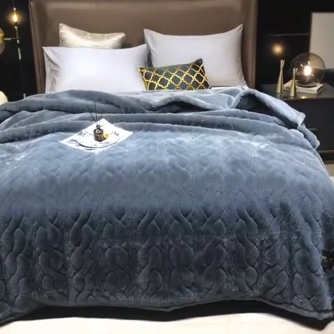 91家纺网 家纺一手货源 找家纺 凯轩毛毛毯毯子网销专供 2024新款精品仿裘皮毛毯毯子 绅士灰