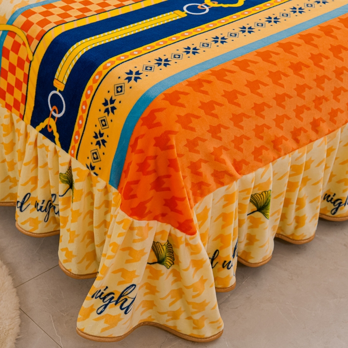 91家纺网 家纺一手货源 找家纺 金柚子 2024新款加厚牛奶绒四件套 一叶知秋