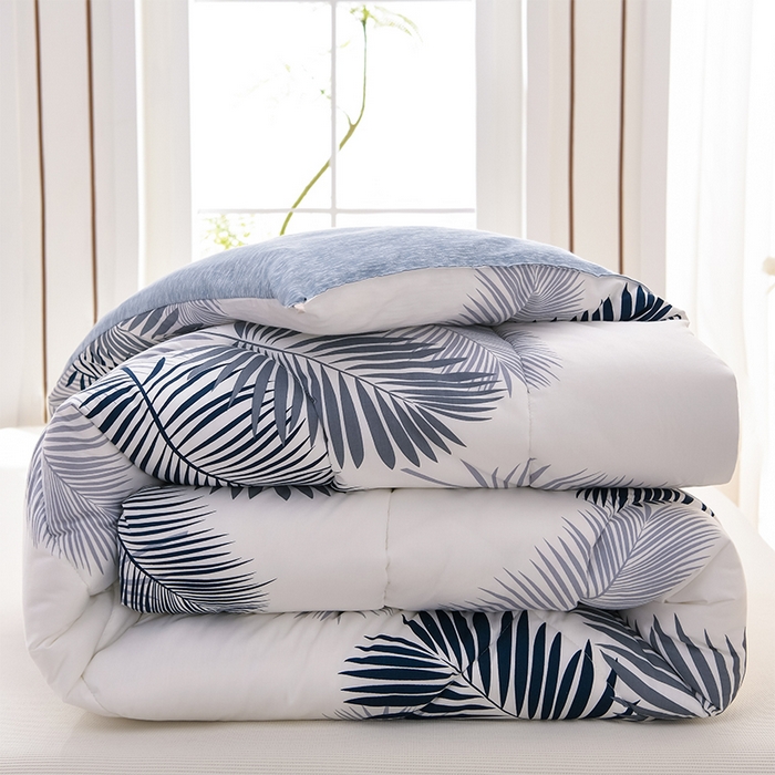 91家纺网 家纺一手货源 找家纺 圣楚家纺 2024新款绗缝保暖印花冬被 素叶