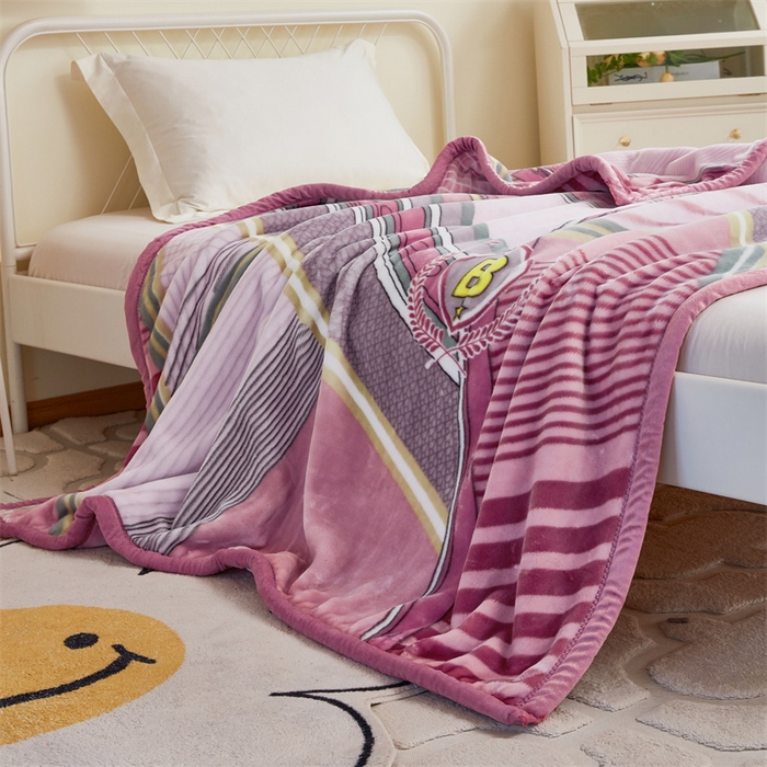 91家纺网 家纺一手货源 找家纺 凯轩毛毛毯毯子网销专供 2024新款双层学生云毛毯毯子 欢乐