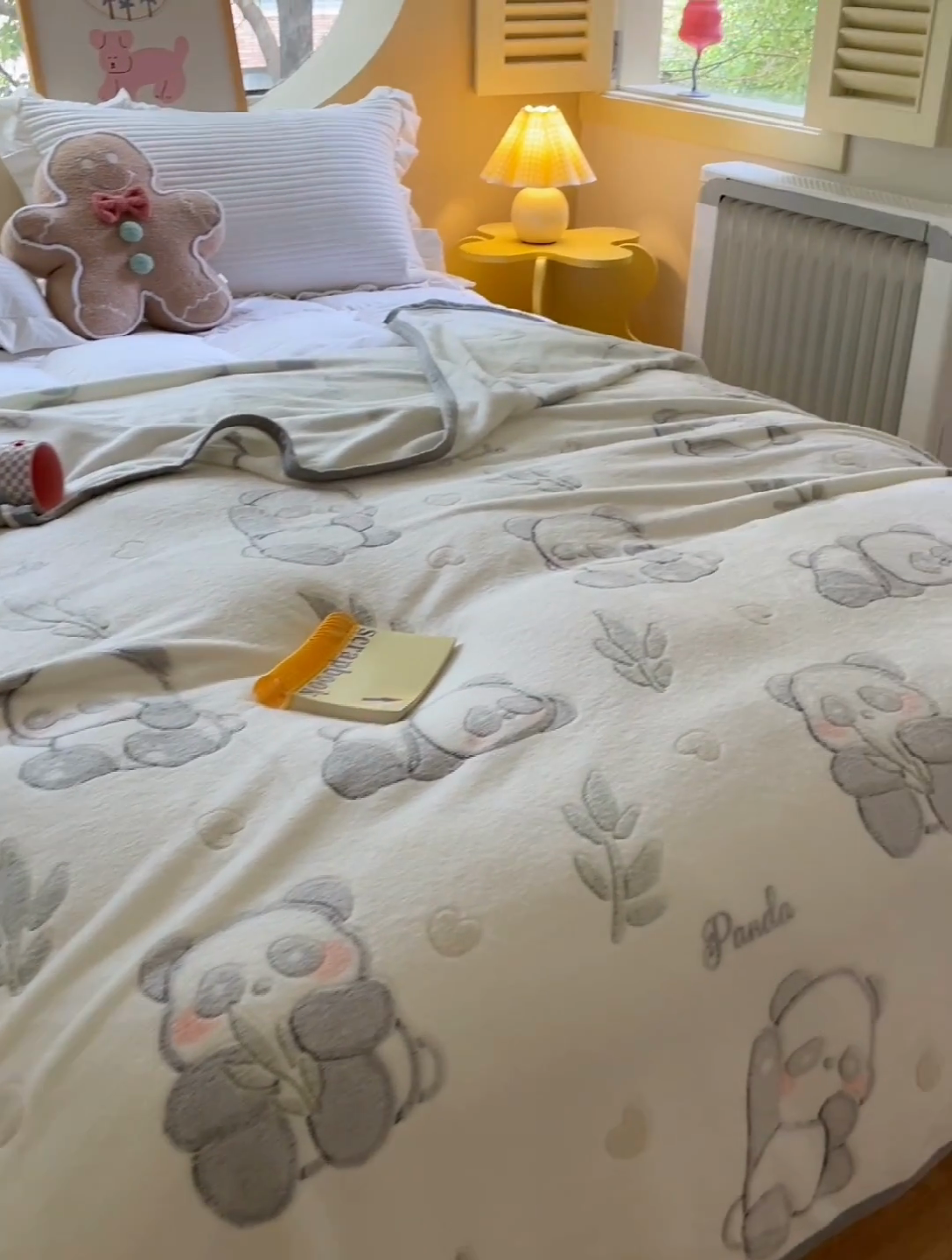 91家纺网 家纺一手货源 找家纺 慕尚家纺 2025新款高克重加厚雪花绒毛毯毯子 黑白熊