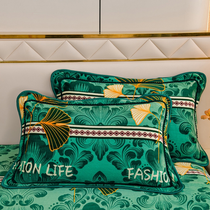 91家纺网 家纺一手货源 找家纺 金柚子 2024新款加厚牛奶绒四件套 时尚人生