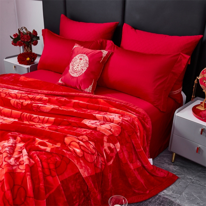 91家纺网 家纺一手货源 找家纺 凯轩毛毛毯毯子网销专供 2024新款A类双层云毛毯毯子 花印象