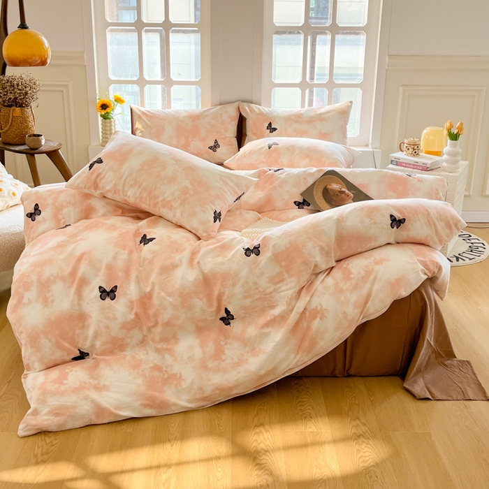 91家纺网 家纺一手货源 找家纺 千朵 2024新款全棉磨毛四件套 悠然