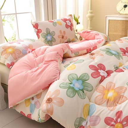 圣楚家纺 2024新款绗缝保暖印花冬被 花海