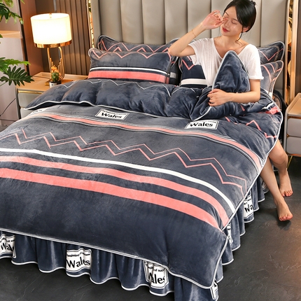 91家纺网 家纺一手货源 找家纺 （总）佳一 2025新款高克重8-9斤印花牛奶绒四件套