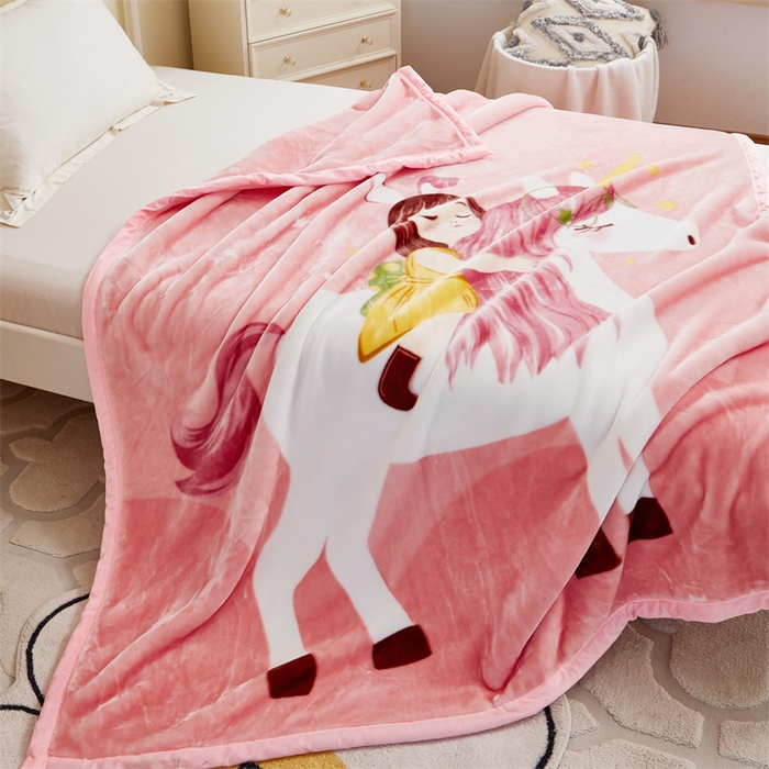 91家纺网 家纺一手货源 找家纺 凯轩毛毛毯毯子网销专供 2024新款双层学生云毛毯毯子 公主梦