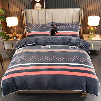 91家纺网 家纺一手货源 找家纺 （总）佳一 2025新款高克重印花牛奶绒单被套直播爆款电商爆款