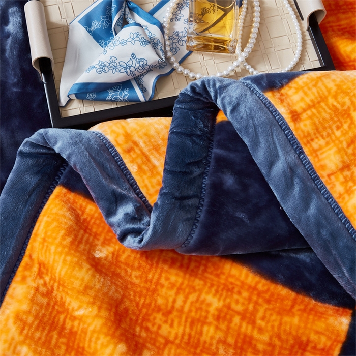 91家纺网 家纺一手货源 找家纺 凯轩毛毛毯毯子网销专供 2024新款A类双层云毛毯毯子 H橘