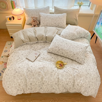 91家纺网 家纺一手货源 找家纺 总推 金牛座 2025新款全棉13372印花小清新四件套