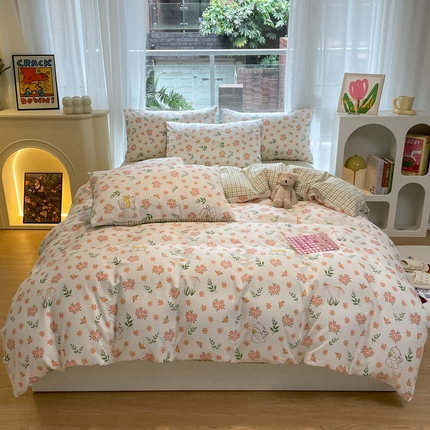 91家纺网 家纺一手货源 找家纺 总推 金牛座 2025新款全棉13372印花小清新四件套