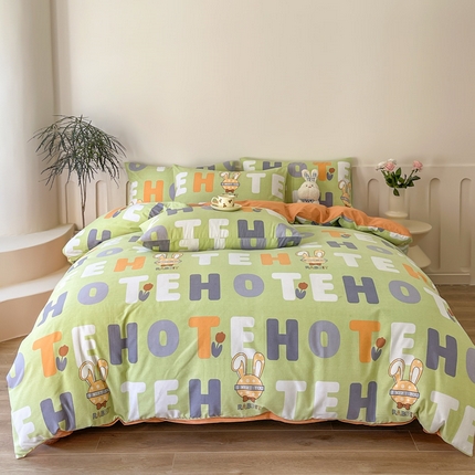 91家纺网 家纺一手货源 找家纺 （总）金泰莱 2025新款全棉四件套长绒棉四件套磨毛四件套纯棉四件套