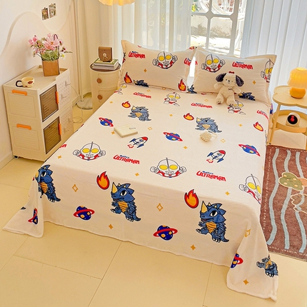 91家纺网 家纺一手货源 找家纺 （总）名兮 2024新款经典奥特曼-三丽鸥高克重牛奶绒床单-盖毯