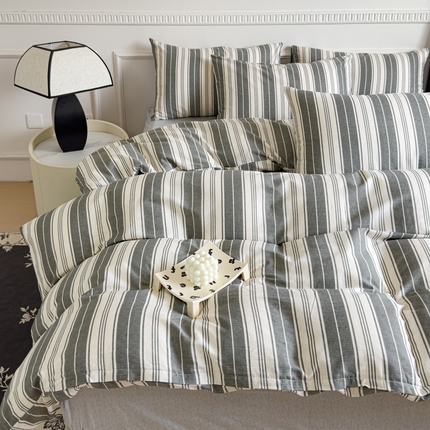 91家纺网 家纺一手货源 找家纺 （总）耀悦家纺 2025新款A类喷气简约款13070纯棉四件套