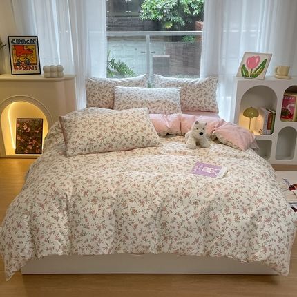 91家纺网 家纺一手货源 找家纺 总推 金牛座 2025新款全棉13372印花小清新四件套