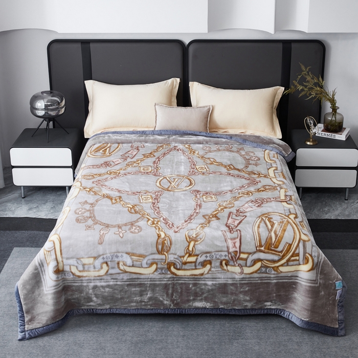 91家纺网 家纺一手货源 找家纺 凯轩毛毛毯毯子网销专供 2024新款新中式大版印花双层云毛毯毯子 欧情