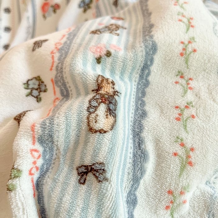 91家纺网 家纺一手货源 找家纺 雅居纺家纺 2024新款高克重印花牛奶绒单枕套 蓝色小兔