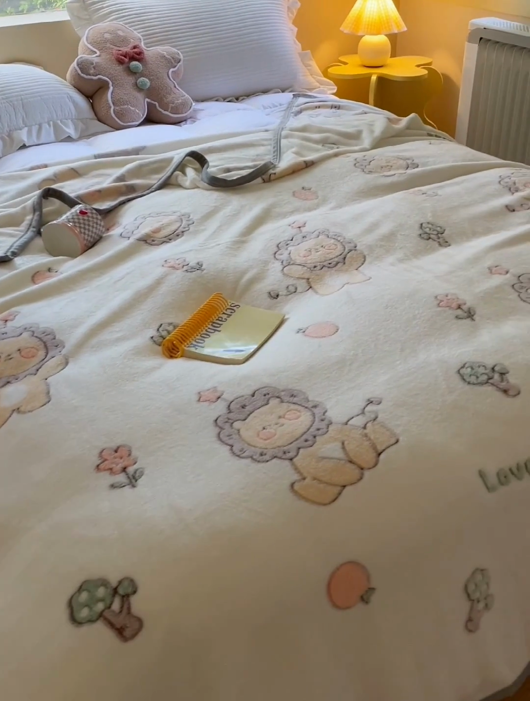 91家纺网 家纺一手货源 找家纺 慕尚家纺 2025新款高克重加厚雪花绒毛毯毯子 幸运狮