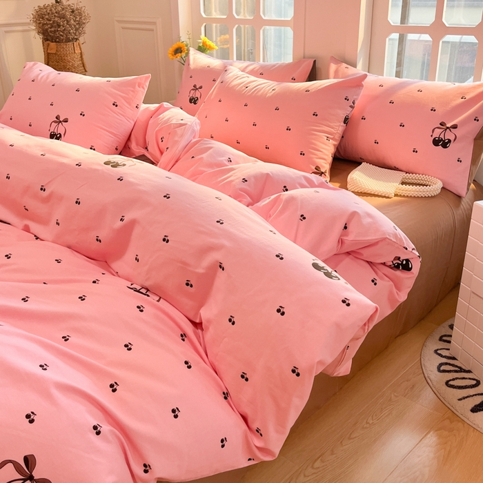 91家纺网 家纺一手货源 找家纺 千朵 2024新款全棉磨毛四件套 小甜心