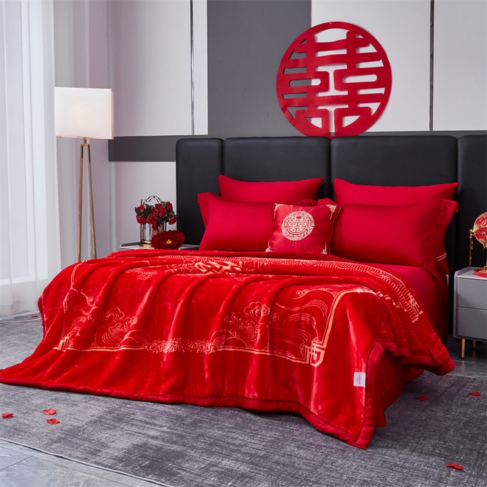 91家纺网 家纺一手货源 找家纺 凯轩毛毛毯毯子网销专供 2024新款A类双层云毛毯毯子 吉祥喜